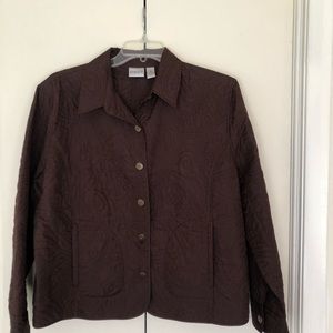 Chico’s quilted jacket, brown